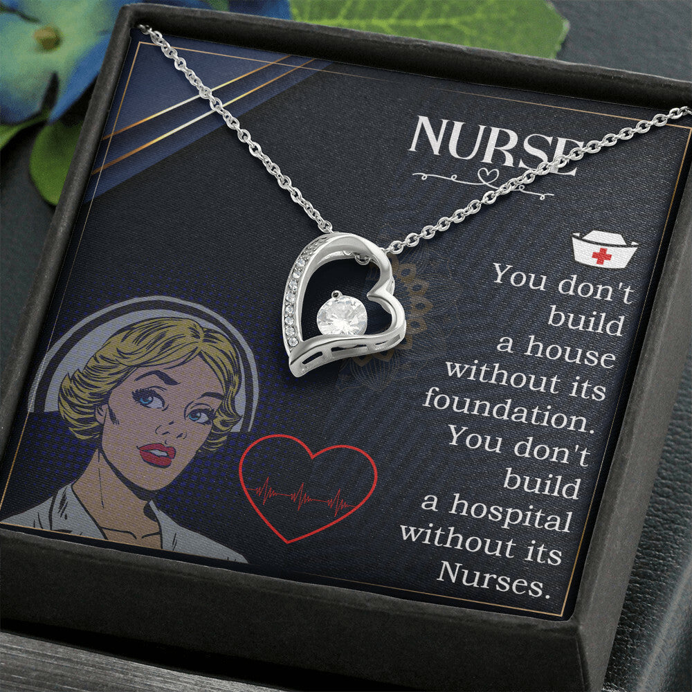 Nurse Forever Healthcare Medical Worker Nurse Appreciation Gift Necklace w Message Card-Express Your Love Gifts