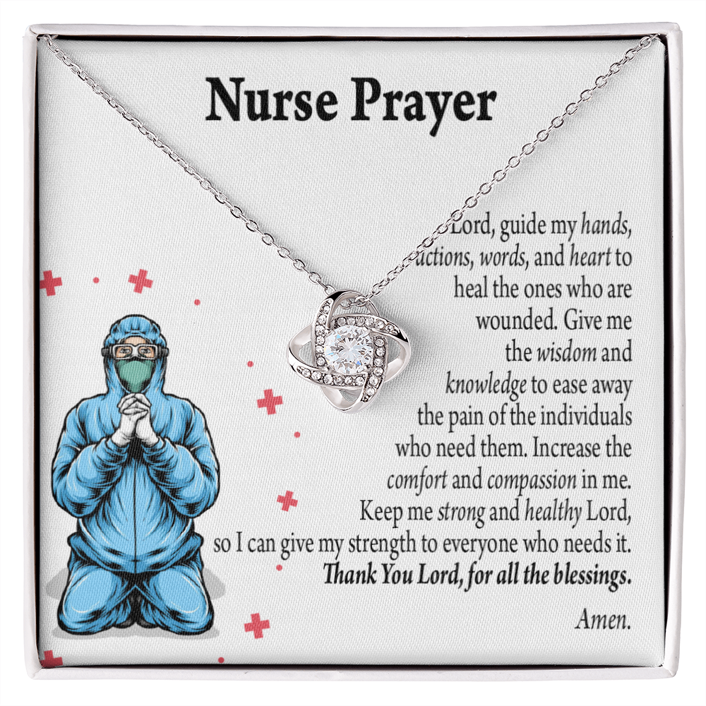 Nurse Prayer Healthcare Medical Worker Nurse Appreciation Gift Infinity Knot Necklace Message Card-Express Your Love Gifts