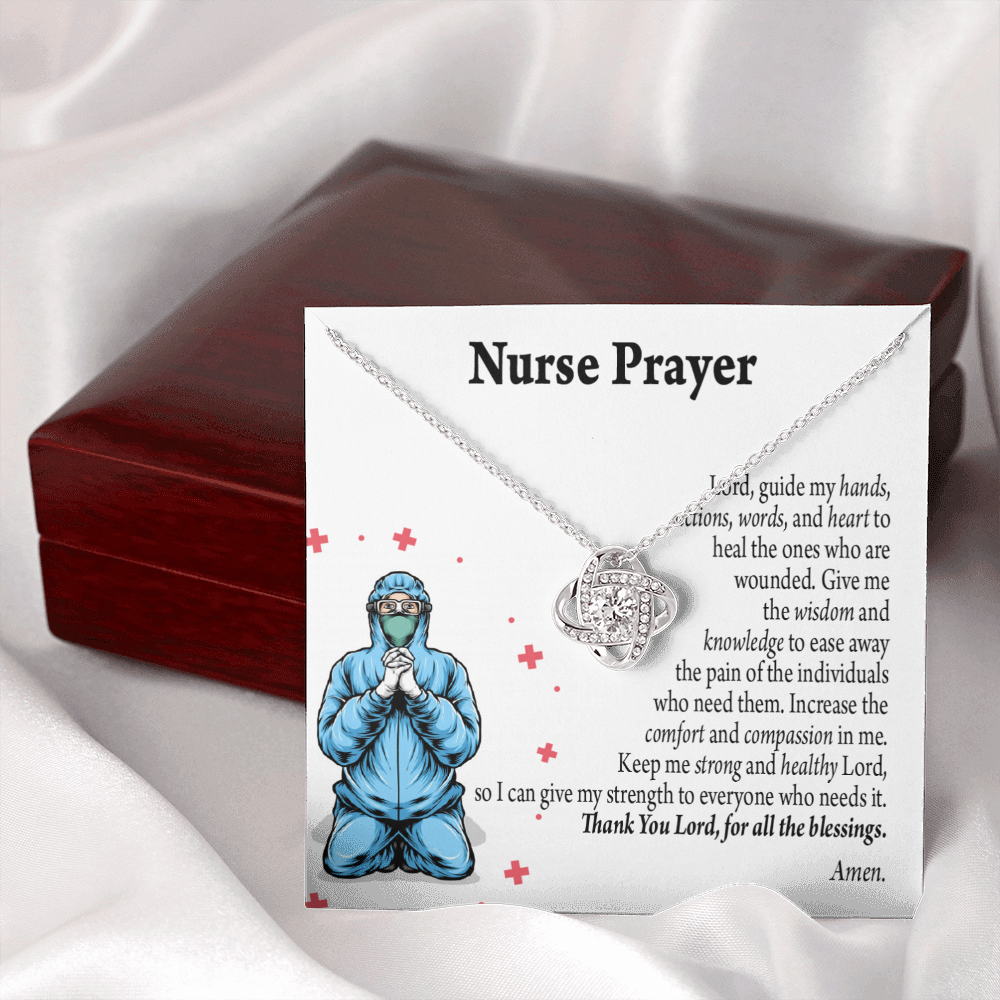 Nurse Prayer Healthcare Medical Worker Nurse Appreciation Gift Infinity Knot Necklace Message Card-Express Your Love Gifts