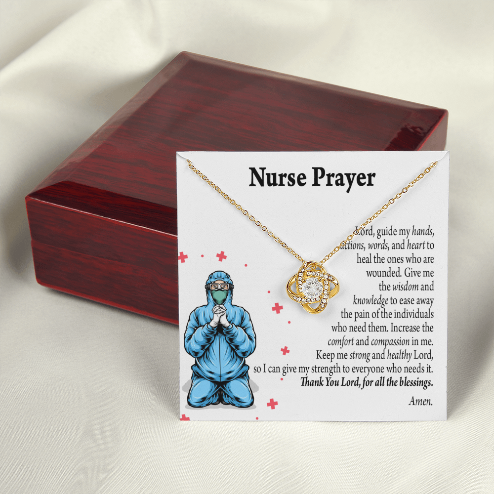 Nurse Prayer Healthcare Medical Worker Nurse Appreciation Gift Infinity Knot Necklace Message Card-Express Your Love Gifts