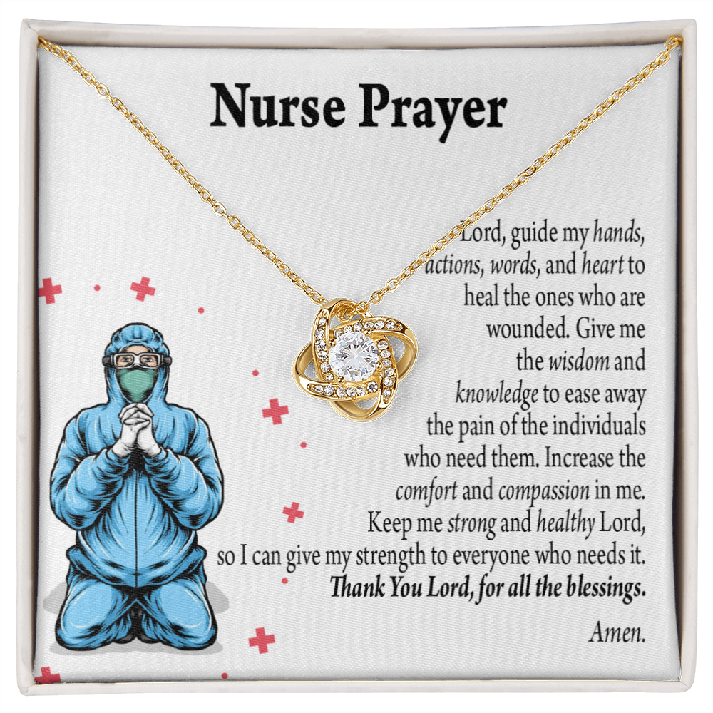 Nurse Prayer Healthcare Medical Worker Nurse Appreciation Gift Infinity Knot Necklace Message Card-Express Your Love Gifts