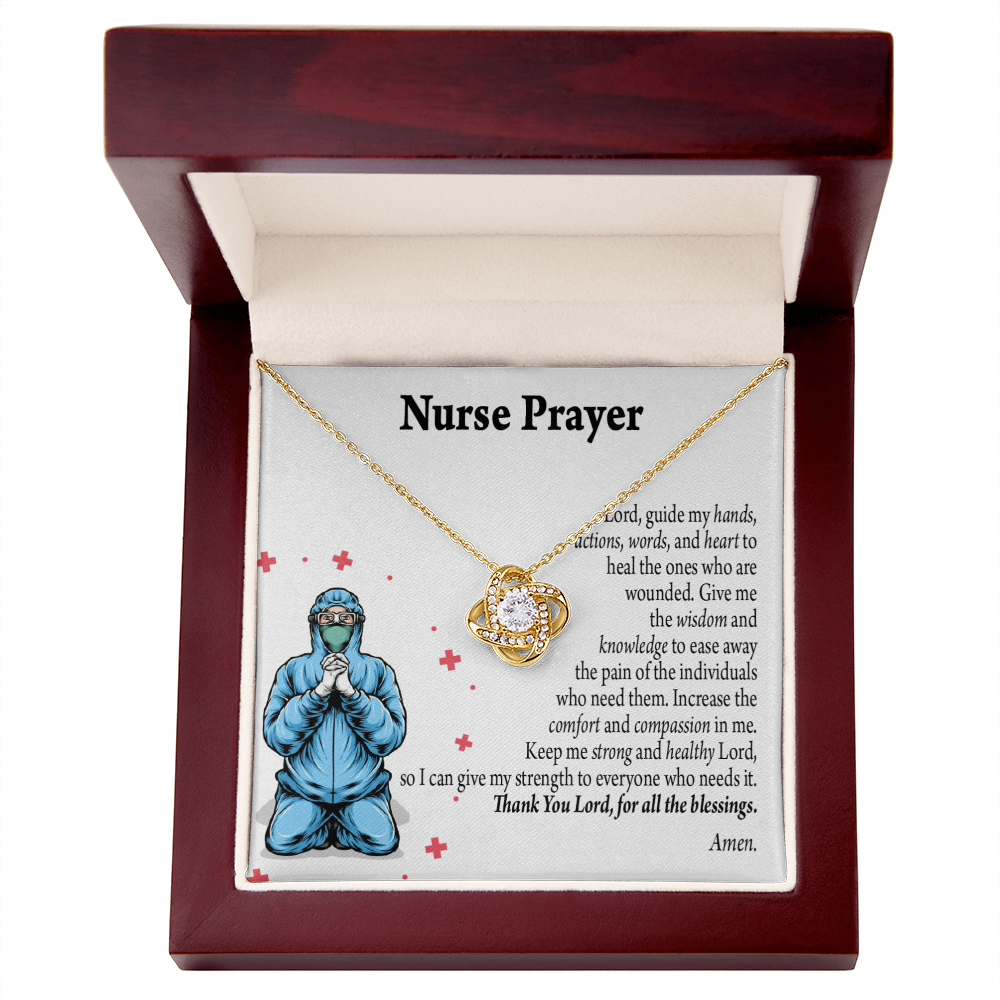 Nurse Prayer Healthcare Medical Worker Nurse Appreciation Gift Infinity Knot Necklace Message Card-Express Your Love Gifts