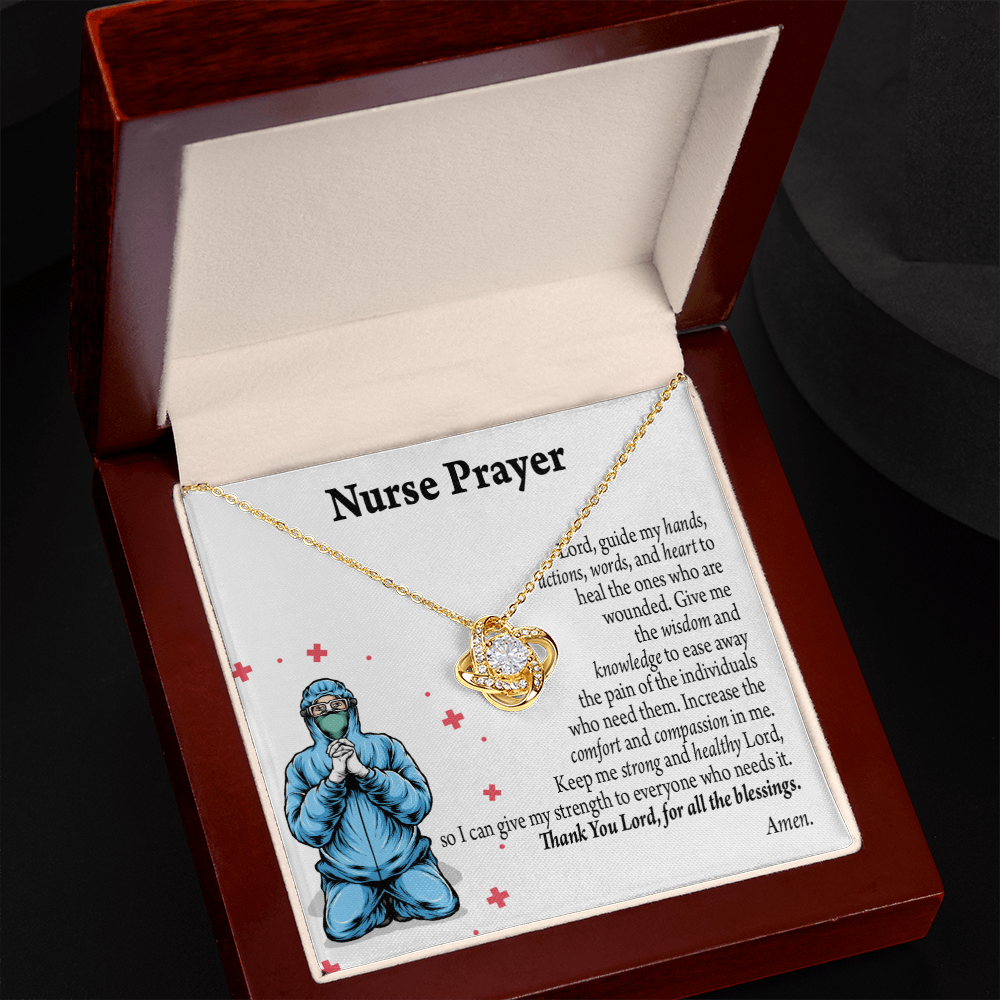 Nurse Prayer Healthcare Medical Worker Nurse Appreciation Gift Infinity Knot Necklace Message Card-Express Your Love Gifts