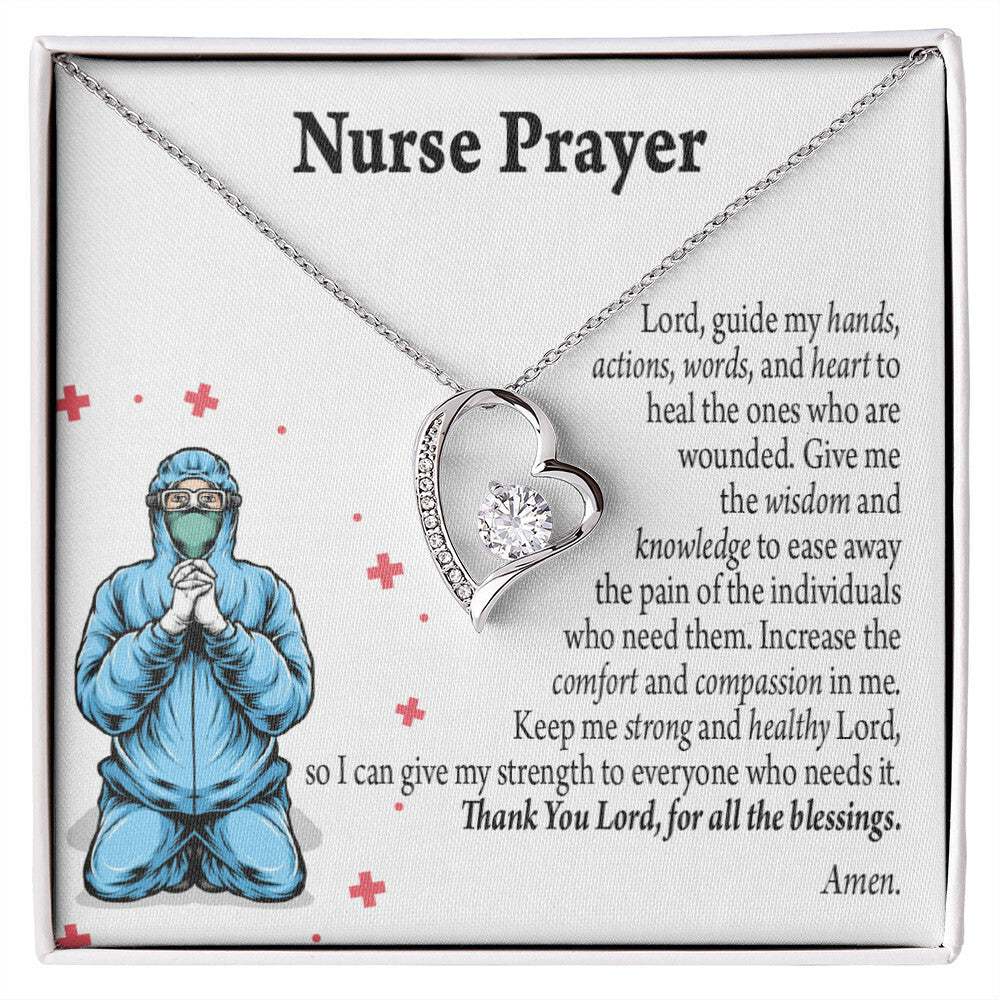 Nurse Prayer Healthcare Medical Worker Nurse Appreciation Gift Necklace Forever Necklace w Message Card-Express Your Love Gifts