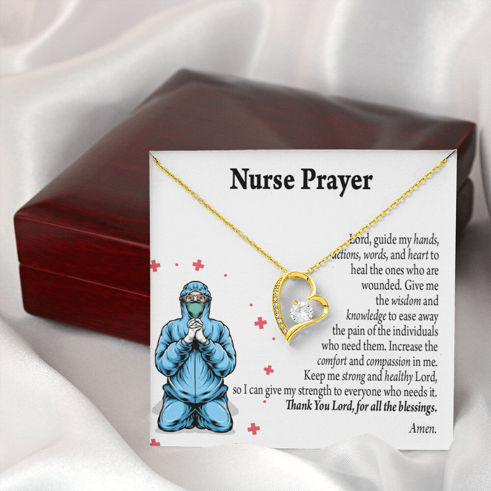 Nurse Prayer Healthcare Medical Worker Nurse Appreciation Gift Necklace Forever Necklace w Message Card-Express Your Love Gifts