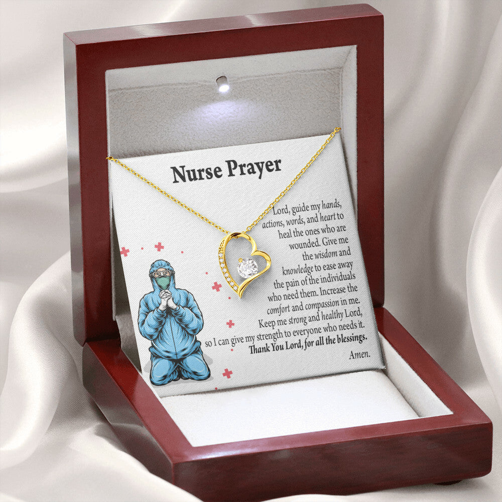 Nurse Prayer Healthcare Medical Worker Nurse Appreciation Gift Necklace Forever Necklace w Message Card-Express Your Love Gifts