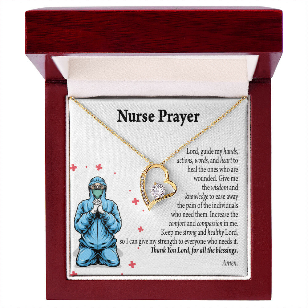 Nurse Prayer Healthcare Medical Worker Nurse Appreciation Gift Necklace Forever Necklace w Message Card-Express Your Love Gifts