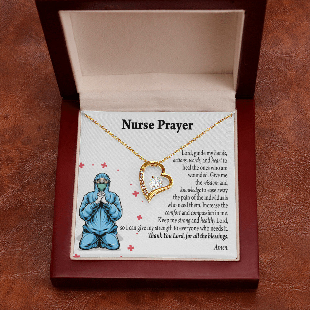 Nurse Prayer Healthcare Medical Worker Nurse Appreciation Gift Necklace Forever Necklace w Message Card-Express Your Love Gifts