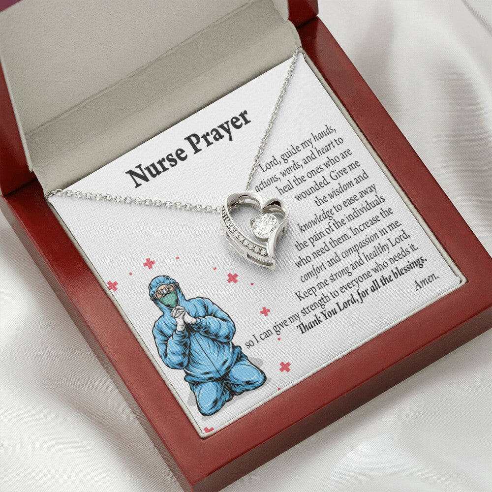 Nurse Prayer Healthcare Medical Worker Nurse Appreciation Gift Necklace Forever Necklace w Message Card-Express Your Love Gifts