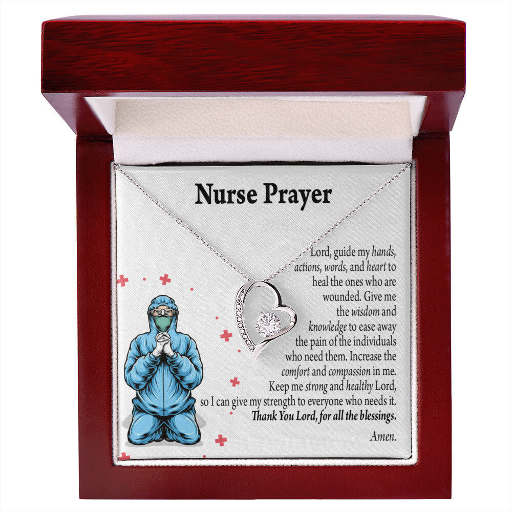 Nurse Prayer Healthcare Medical Worker Nurse Appreciation Gift Necklace Forever Necklace w Message Card-Express Your Love Gifts