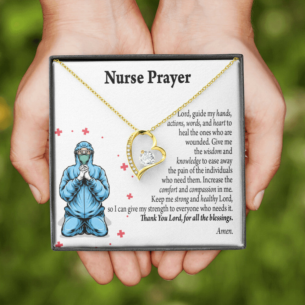 Nurse Prayer Healthcare Medical Worker Nurse Appreciation Gift Necklace Forever Necklace w Message Card-Express Your Love Gifts