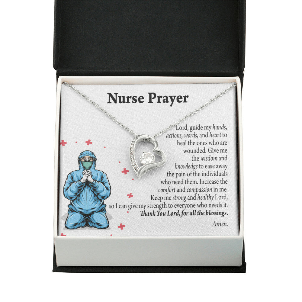 Nurse Prayer Healthcare Medical Worker Nurse Appreciation Gift Necklace Forever Necklace w Message Card-Express Your Love Gifts