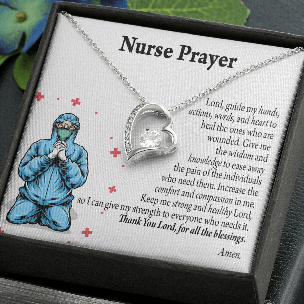 Nurse Prayer Healthcare Medical Worker Nurse Appreciation Gift Necklace Forever Necklace w Message Card-Express Your Love Gifts