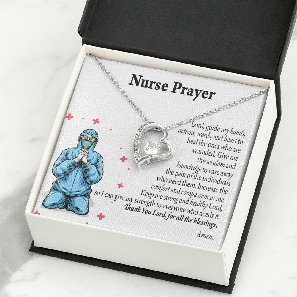 Nurse Prayer Healthcare Medical Worker Nurse Appreciation Gift Necklace Forever Necklace w Message Card-Express Your Love Gifts