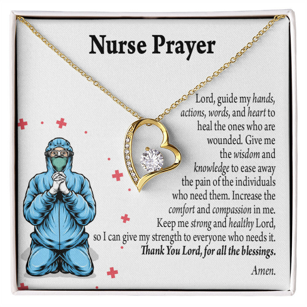 Nurse Prayer Healthcare Medical Worker Nurse Appreciation Gift Necklace Forever Necklace w Message Card-Express Your Love Gifts