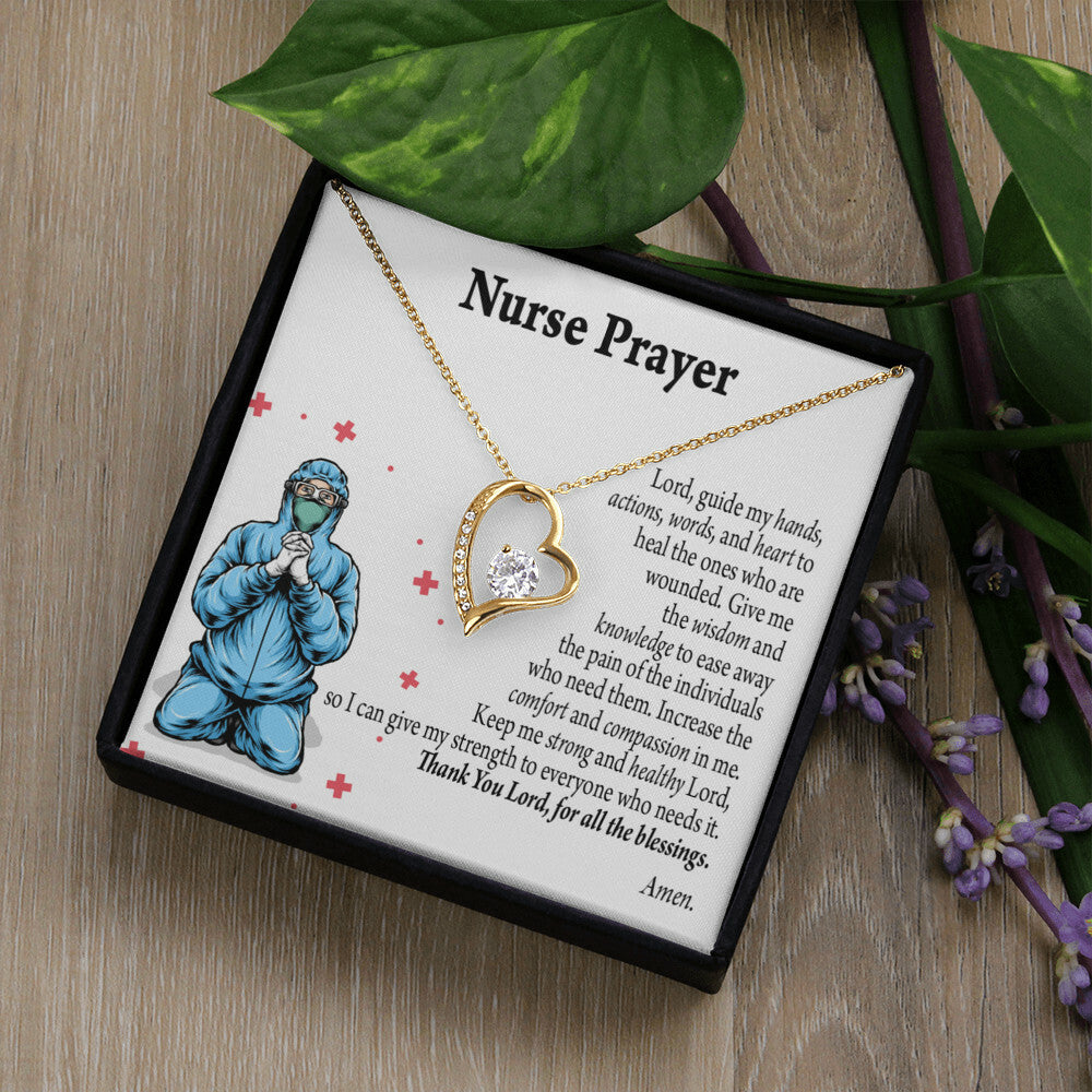 Nurse Prayer Healthcare Medical Worker Nurse Appreciation Gift Necklace Forever Necklace w Message Card-Express Your Love Gifts