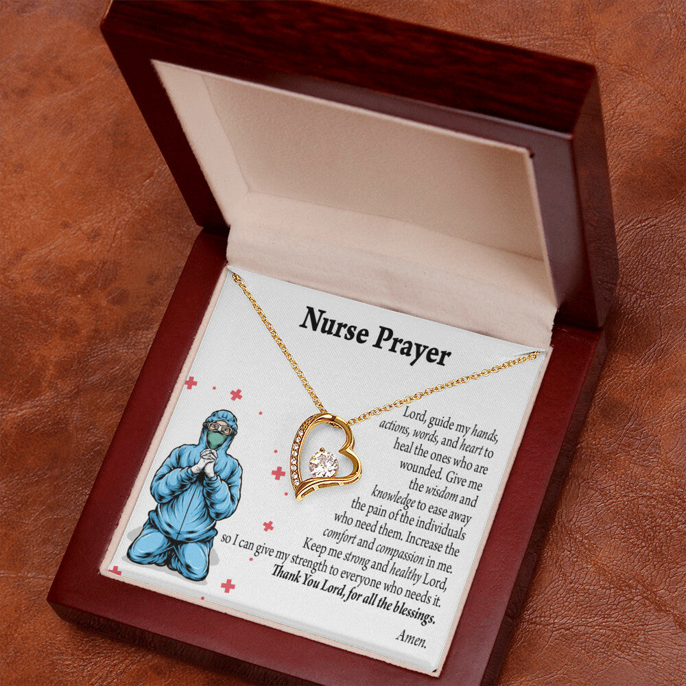 Nurse Prayer Healthcare Medical Worker Nurse Appreciation Gift Necklace Forever Necklace w Message Card-Express Your Love Gifts