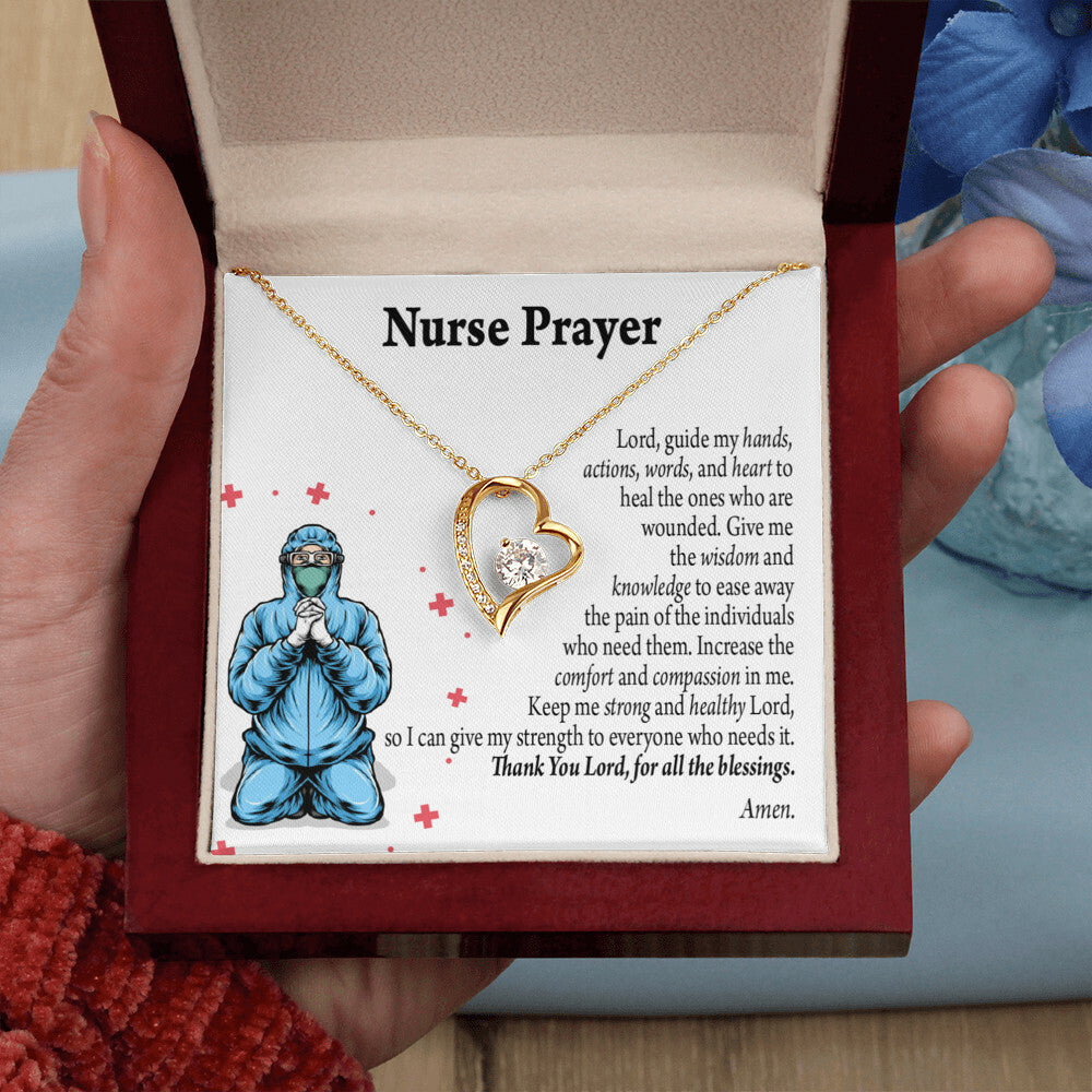 Nurse Prayer Healthcare Medical Worker Nurse Appreciation Gift Necklace Forever Necklace w Message Card-Express Your Love Gifts