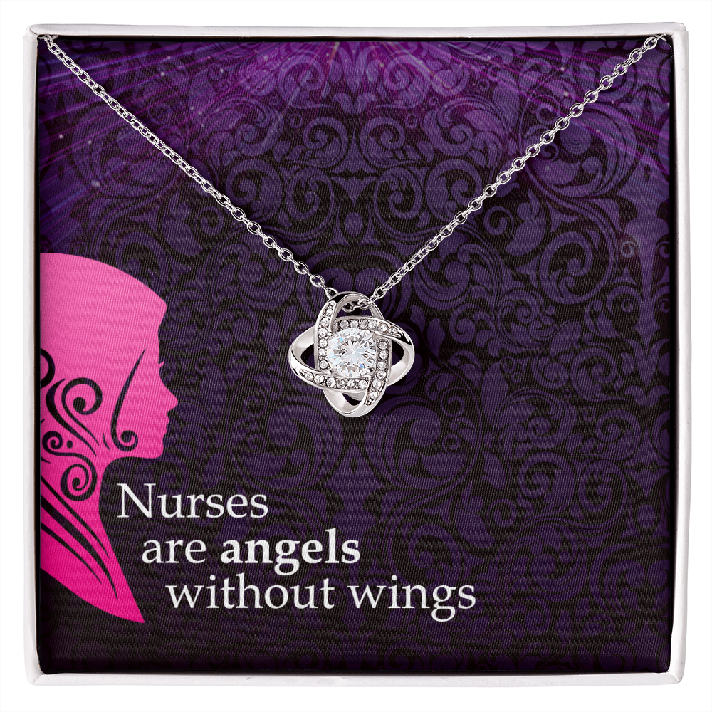 Nurses are Angels Healthcare Medical Worker Nurse Appreciation Gift Infinity Knot Necklace Message Card-Express Your Love Gifts