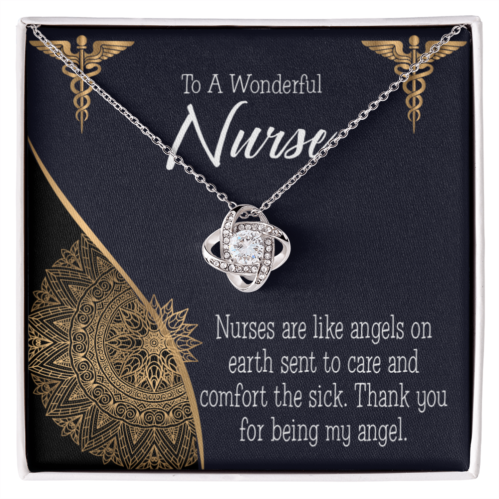 Nurses are Like Angels Healthcare Medical Worker Nurse Appreciation Gift Infinity Knot Necklace Message Card-Express Your Love Gifts