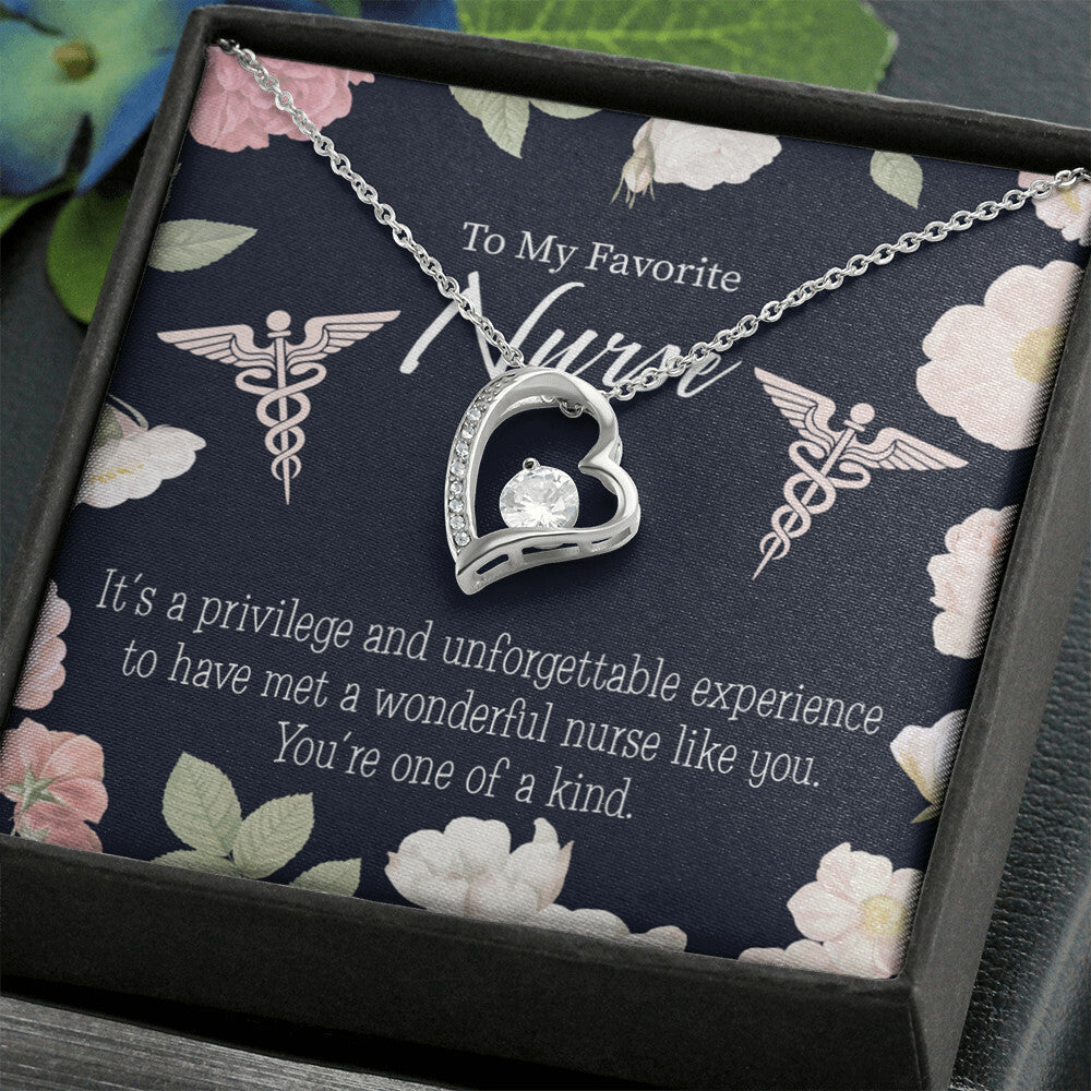 One of a Kind Healthcare Medical Worker Nurse Appreciation Gift Forever Necklace w Message Card-Express Your Love Gifts