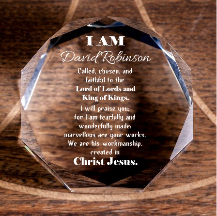 Called Chosen in Christ's Workmanship Octagonal Crystal Puck Personalized Christian Gift-Express Your Love Gifts