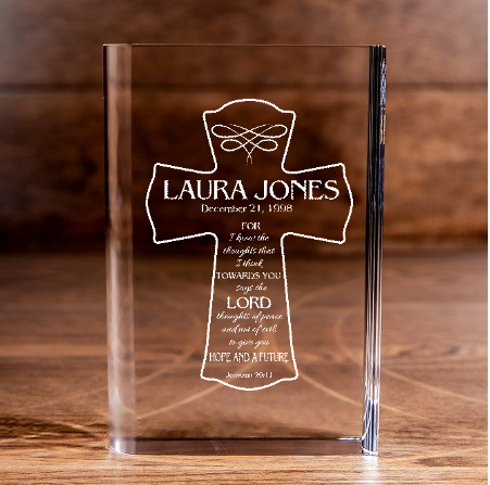 Jeremiah 29:11 Crystal Book with Laser Engraved Hope and Future - Sophisticated Religious Present for Committed Followers Personalized Faith-Based Christian Gift-Express Your Love Gifts