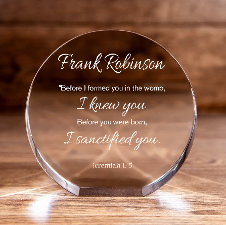 Jeremiah 1:5 I Sanctified You Circle Cut Crystal Personalized Christian Gift-Express Your Love Gifts