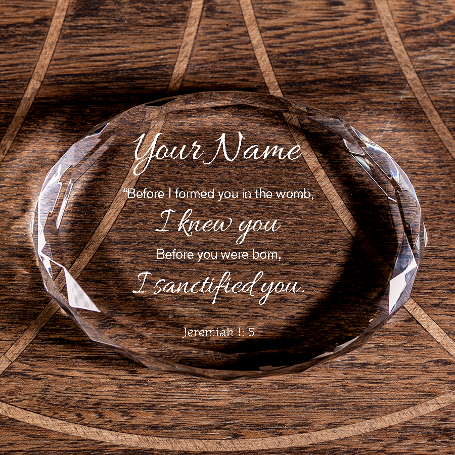 Jeremiah 1:5 I Sanctified You Faceted Oval Crystal Paperweight Personalized Christian Gift-Express Your Love Gifts