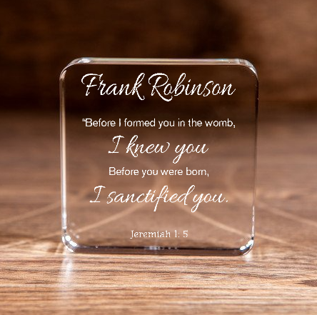 Jeremiah 1:5 I Sanctified You Large Square Crystal Paperweight Personalized Christian Gift-Express Your Love Gifts