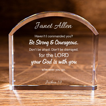 Joshua 1:9 Be Bold & Brave Top Crystal Personalized Christian Gift-Express Your Love Gifts