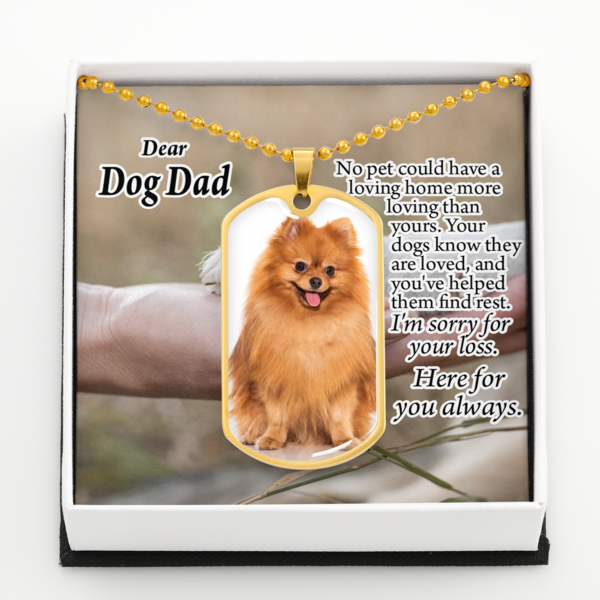 Personalized Pet Message Dog Dad They Know When They're Loved Necklace Dog Tag Stainless Steel or 18k Gold 24" Chain-Express Your Love Gifts