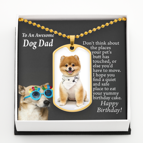 Personalized Pet Message Where The Dog Sits Necklace Dog Tag Stainless Steel or 18k Gold 24" Chain-Express Your Love Gifts