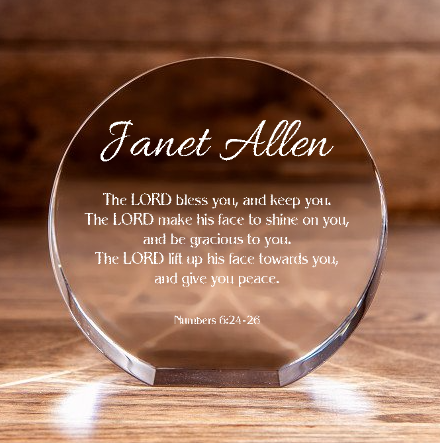 Numbers 6:24-26 Circle Cut Crystal The Lord Bless You Personalized Christian Gift-Express Your Love Gifts
