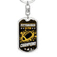 Pittsburgh is for Champions Keychain Stainless Steel or 18k Gold Dog Tag Keyring-Express Your Love Gifts