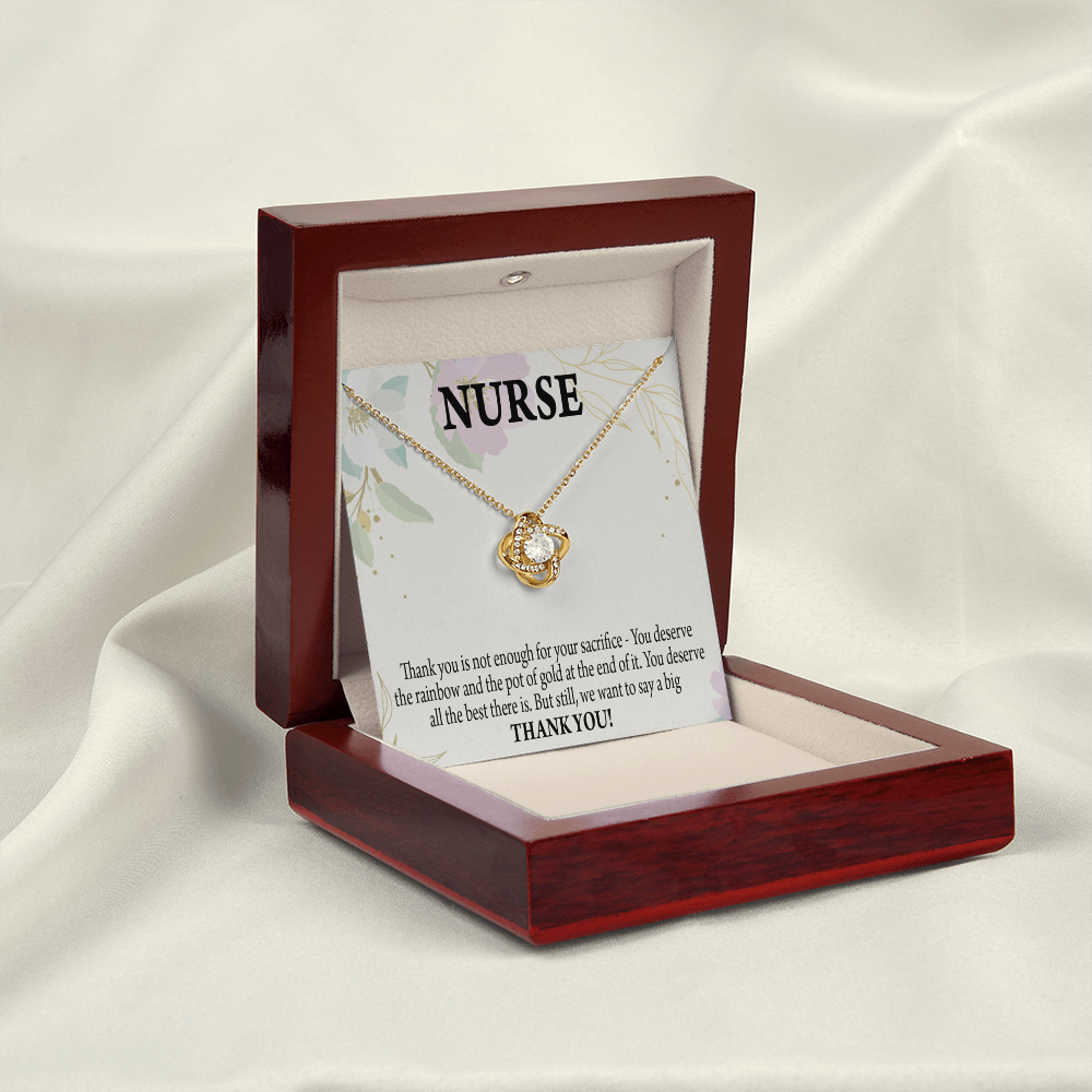 Pot of Gold Healthcare Medical Worker Nurse Appreciation Gift Infinity Knot Necklace Message Card-Express Your Love Gifts