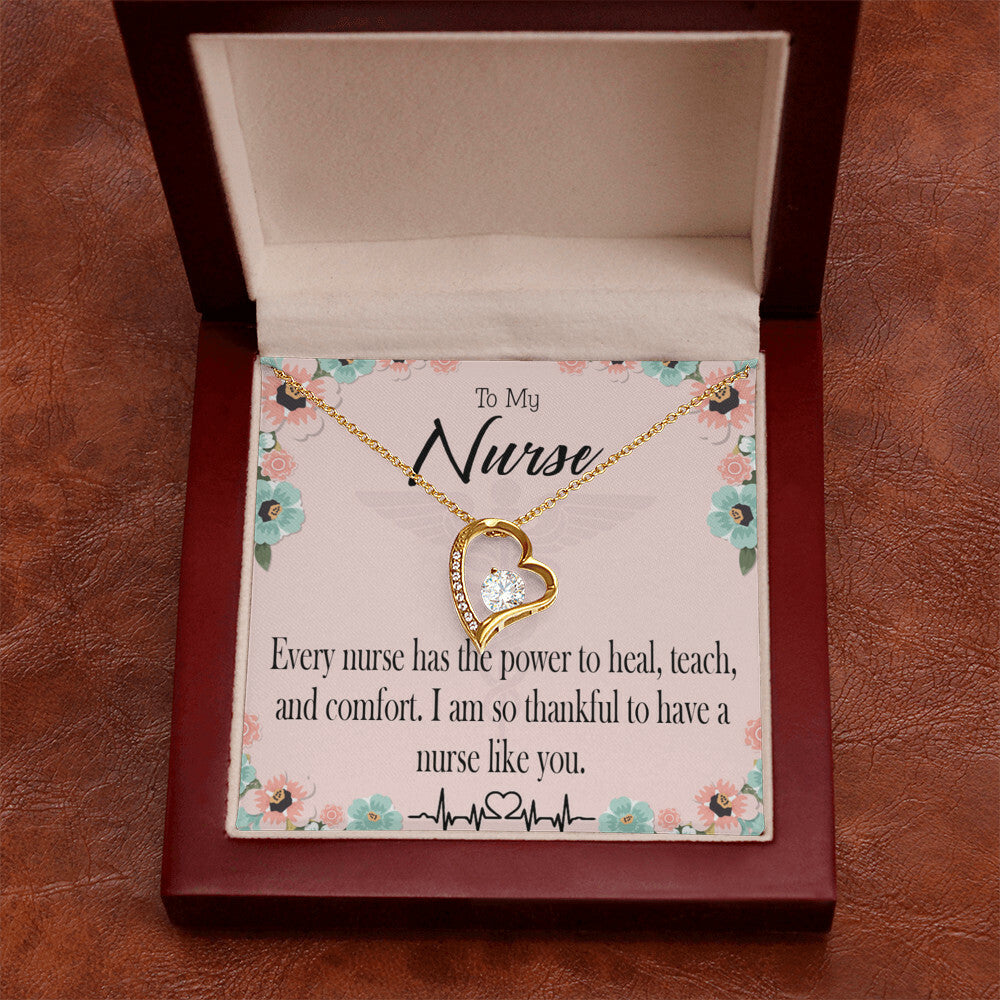Power to Heal Healthcare Medical Worker Nurse Appreciation Gift Forever Necklace w Message Card-Express Your Love Gifts