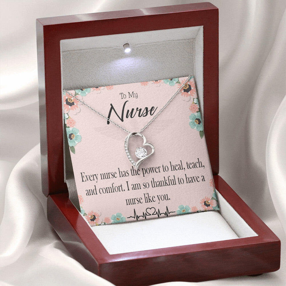 Power to Heal Healthcare Medical Worker Nurse Appreciation Gift Forever Necklace w Message Card-Express Your Love Gifts