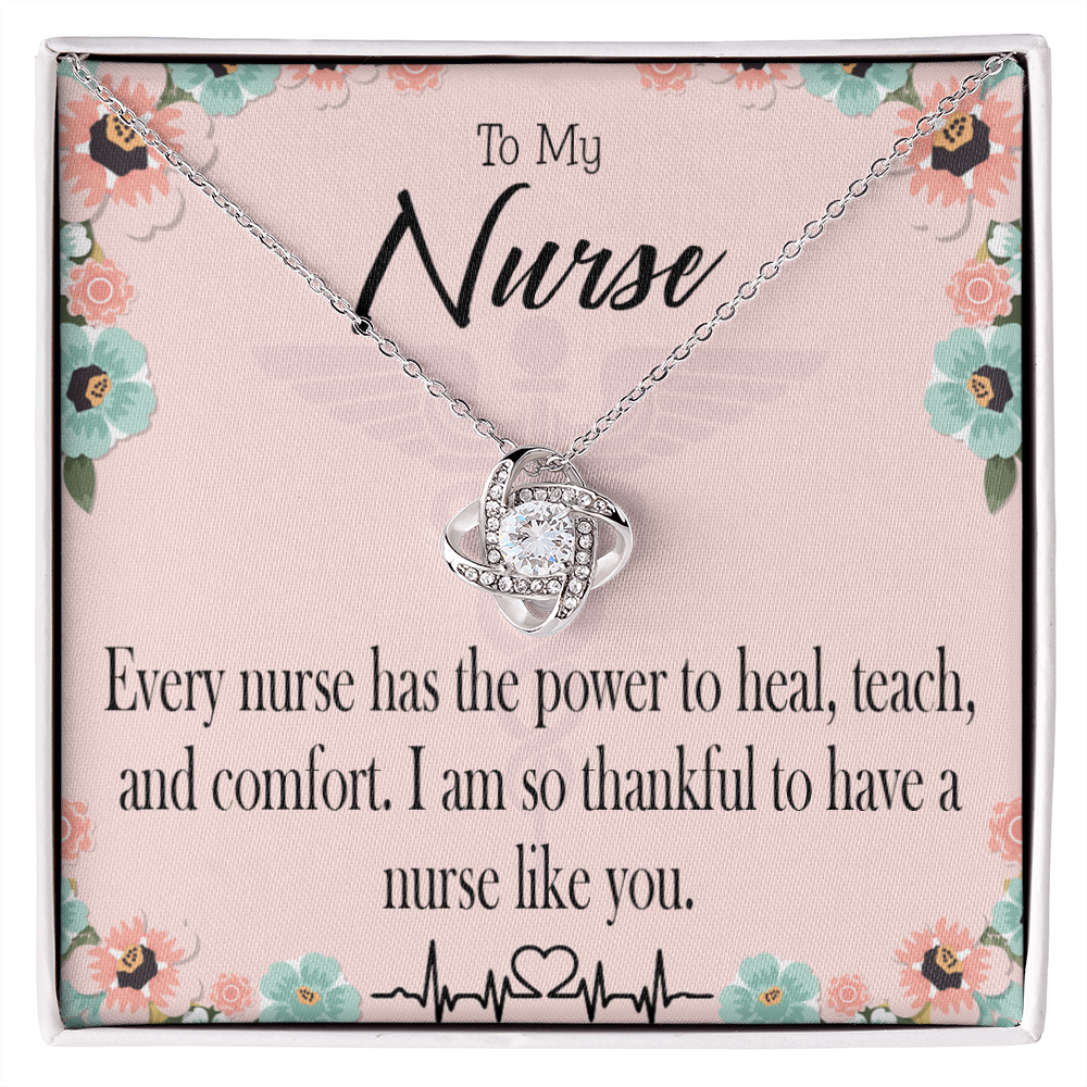 Power to Heal Healthcare Medical Worker Nurse Appreciation Gift Infinity Knot Necklace Message Card-Express Your Love Gifts