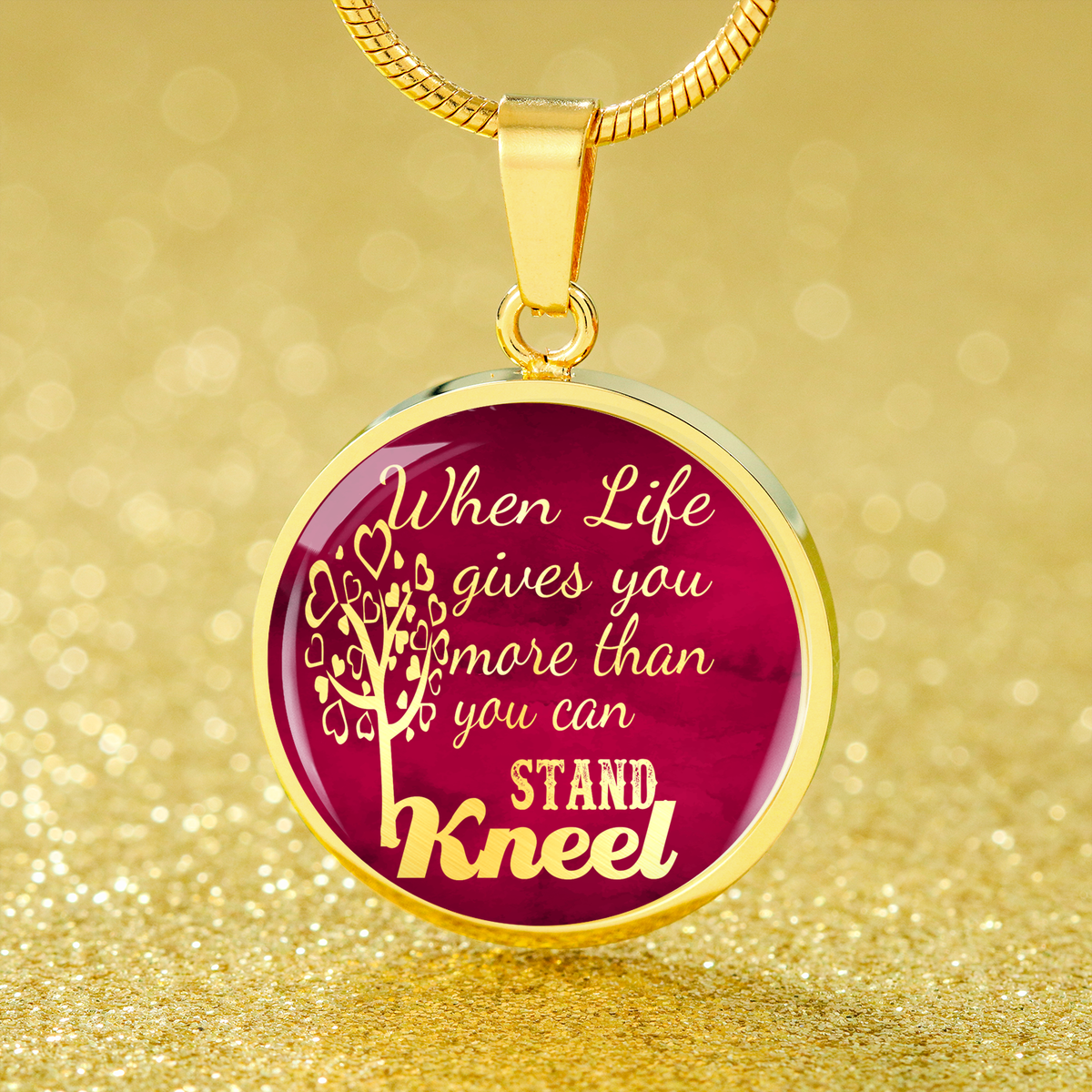 Pray Necklace When Life Gives You More Circle Stainless Steel or 18k Gold 18-22"-Express Your Love Gifts