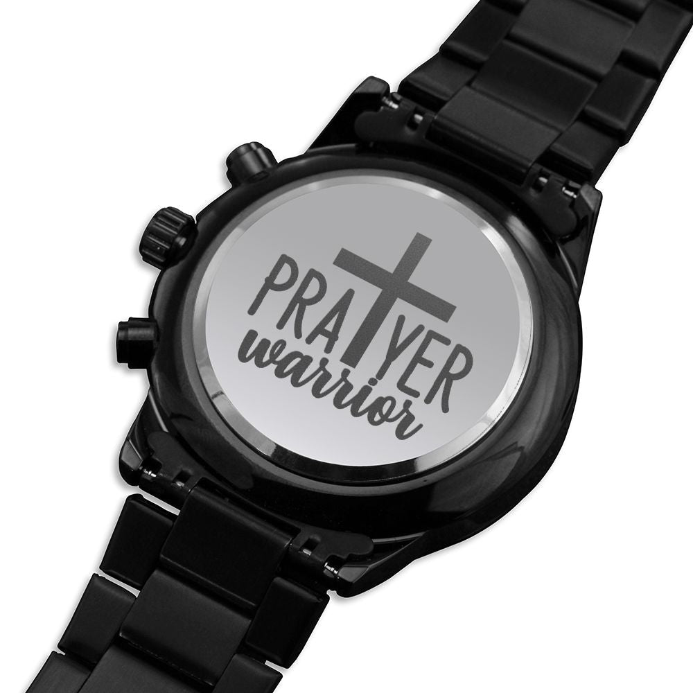 Prayer Warrior Engraved Bible Verse Men's Watch Multifunction Stainless Steel W Copper Dial-Express Your Love Gifts