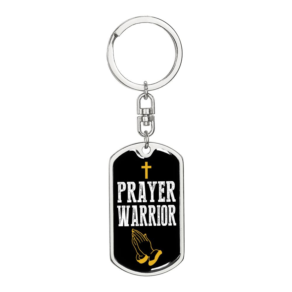 Prayer Warrior Luke 21:36 Keychain Stainless Steel or 18k Gold-Express Your Love Gifts