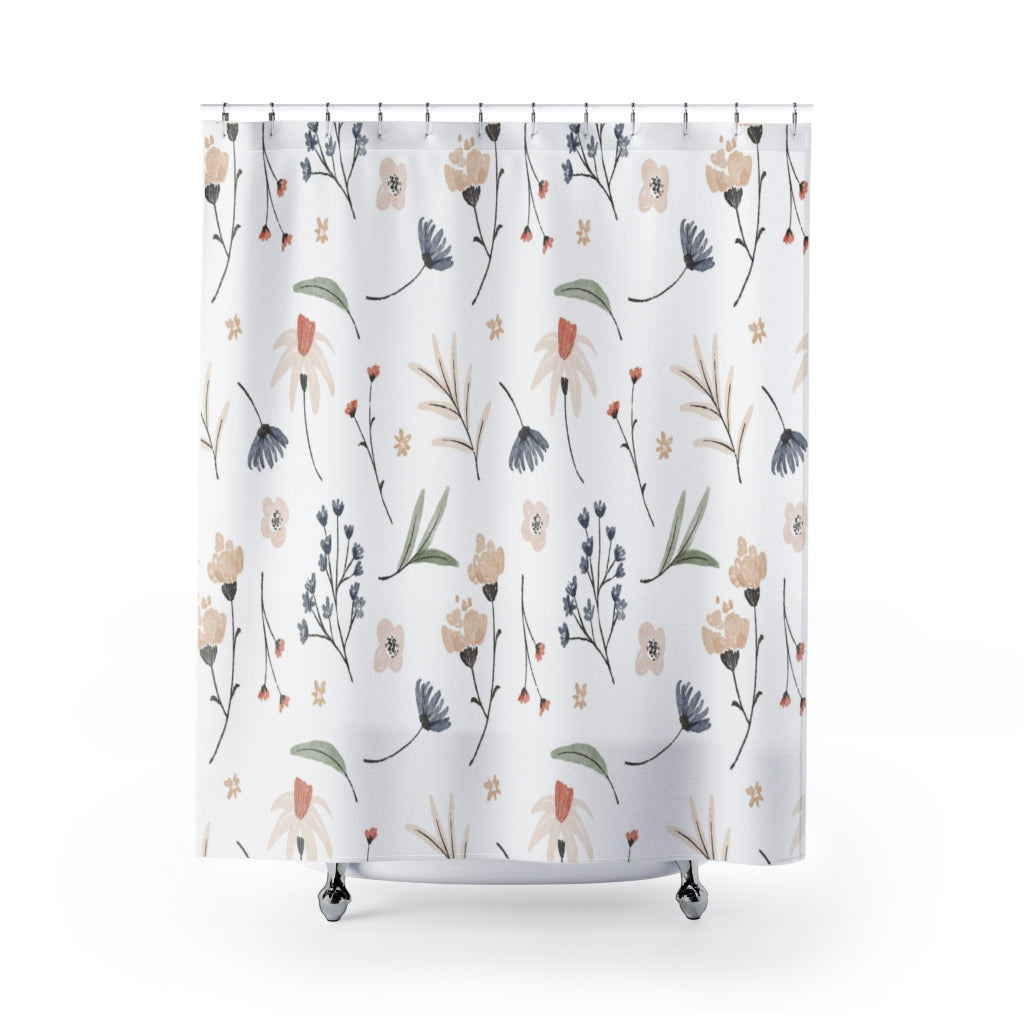 Pressed Flowers Pattern Stylish Design 71&quot; x 74&quot; Elegant Waterproof Shower Curtain for a Spa-like Bathroom Paradise Exceptional Craftsmanship-Express Your Love Gifts