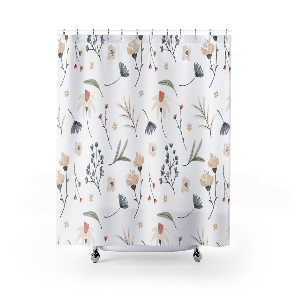 Pressed Flowers Pattern Stylish Design 71" x 74" Elegant Waterproof Shower Curtain for a Spa-like Bathroom Paradise Exceptional Craftsmanship-Express Your Love Gifts