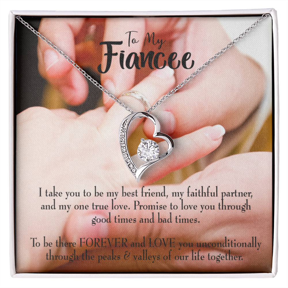 Promise to Fianceee Forever Necklace w Message Card-Express Your Love Gifts