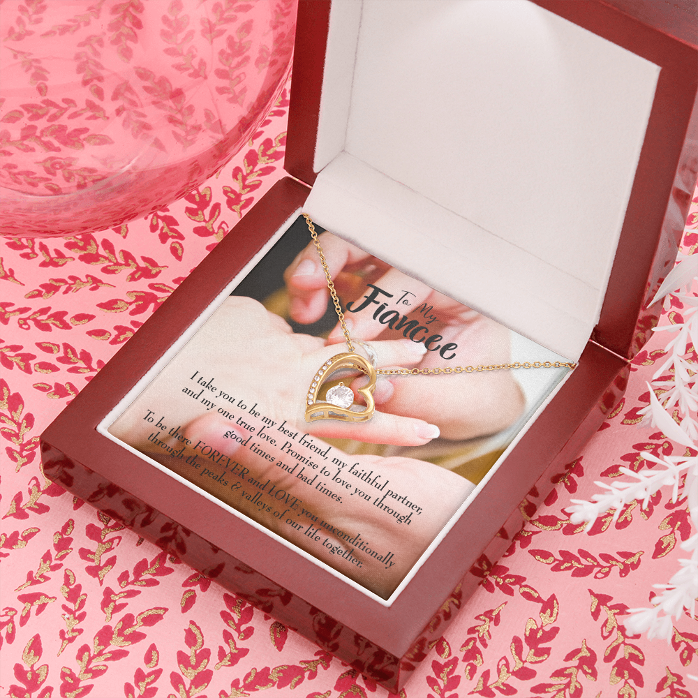 Promise to Fianceee Forever Necklace w Message Card-Express Your Love Gifts