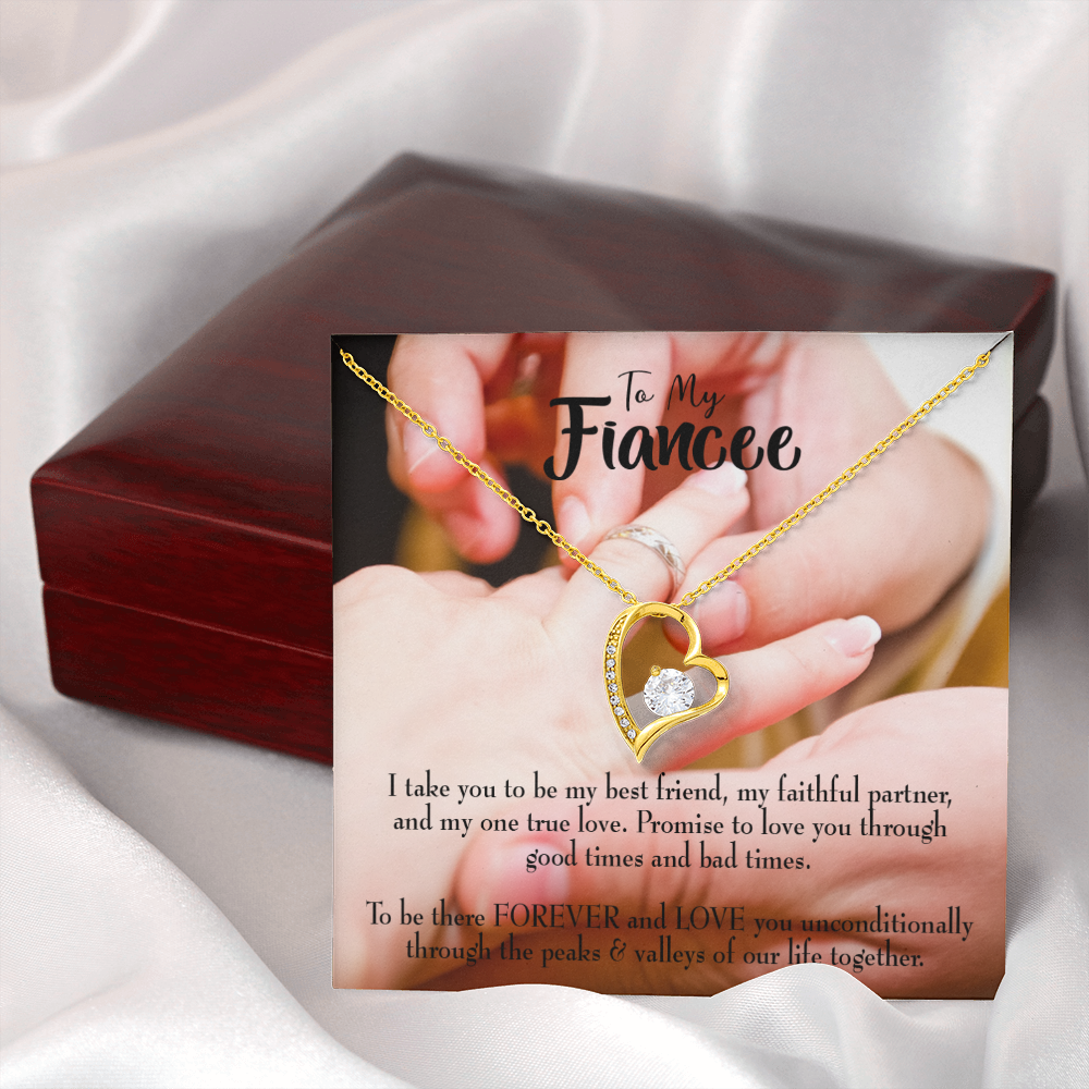 Promise to Fianceee Forever Necklace w Message Card-Express Your Love Gifts