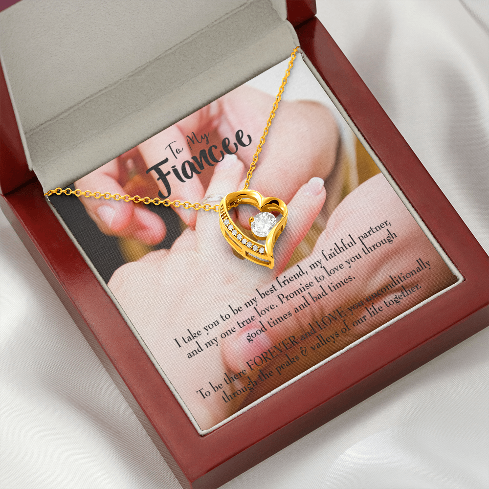 Promise to Fianceee Forever Necklace w Message Card-Express Your Love Gifts