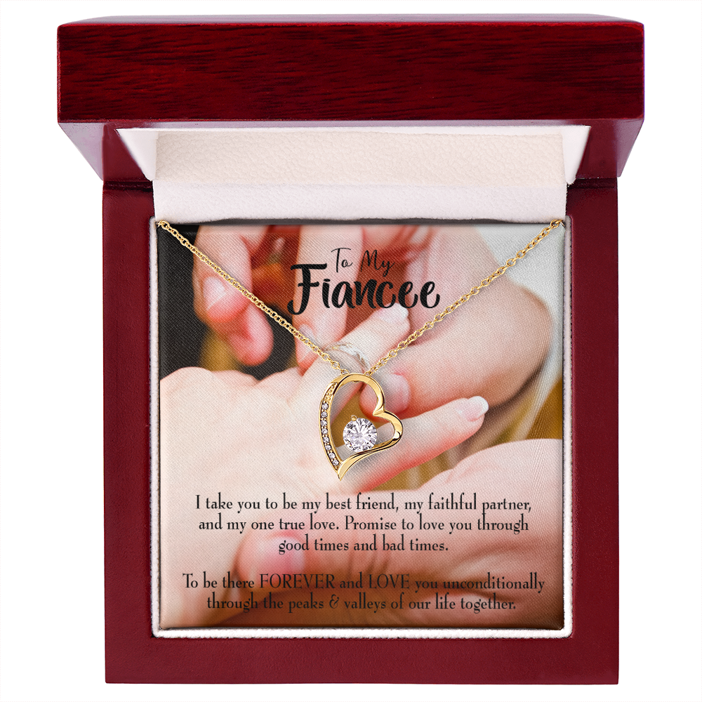 Promise to Fianceee Forever Necklace w Message Card-Express Your Love Gifts