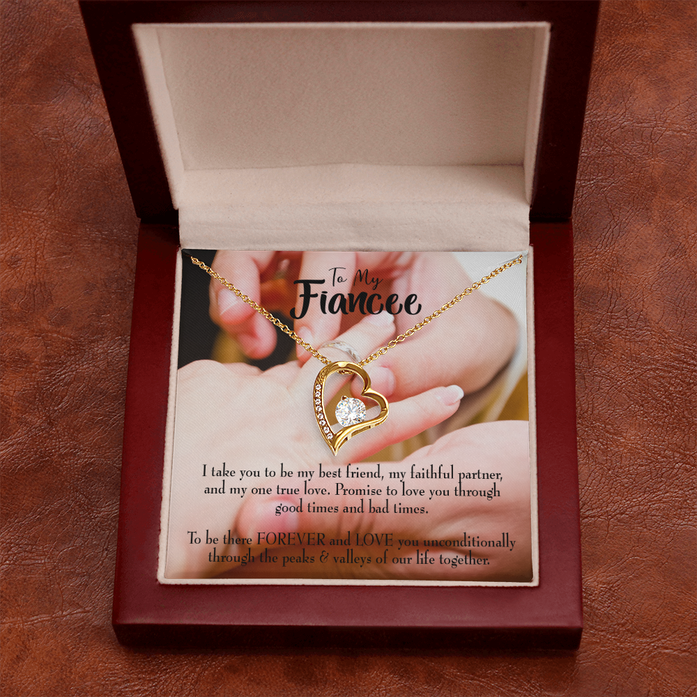 Promise to Fianceee Forever Necklace w Message Card-Express Your Love Gifts